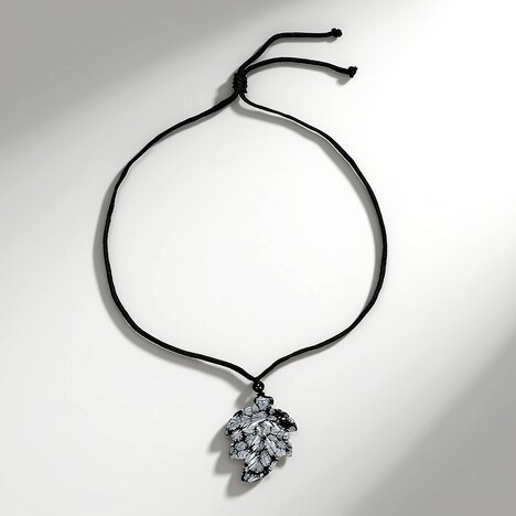 Collier et Obsidienne Flocon-de-Neige