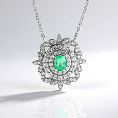 Collana in argento con Smeraldo Colombiano