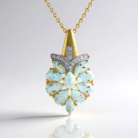 Collana in argento con Topazio Blu Cielo