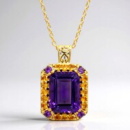 Amethyst-Silberhalskette (Gems en Vogue)
