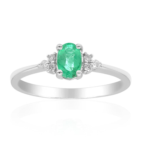 10K AAA Zambian Emerald Gold Ring