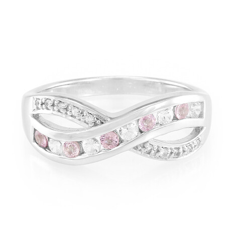Pinkfarbener Ceylon-Saphir-Silberring