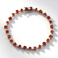 Brazalete en plata con Cianita naranja