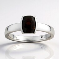 Zilveren ring met een granaat (CUSTODANA)