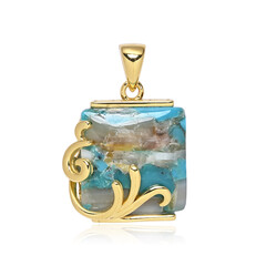 Colgante en plata con Turquesa mosaico