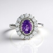 Bague en argent et Améthyste d'Uruguay