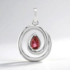 Ciondolo in argento con Tormalina Rosa Brasiliana (Pallanova)