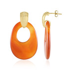 Orecchini in argento con Onice Rossa