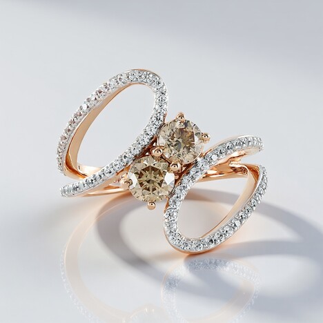 Anello in oro con Diamante Cioccolato I2 (SUHANA)