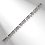 Bracciale in platino con Acquamarina Santa Maria (CUSTODANA)