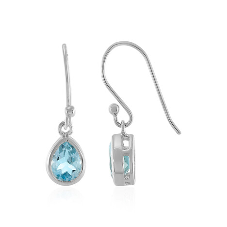 Boucles d'oreilles en argent et Topaze bleu ciel
