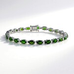 Bracciale in argento con Diopside Russo