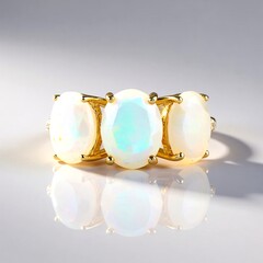 Anello in oro con Opale di Welo AAA (de Melo Gold)