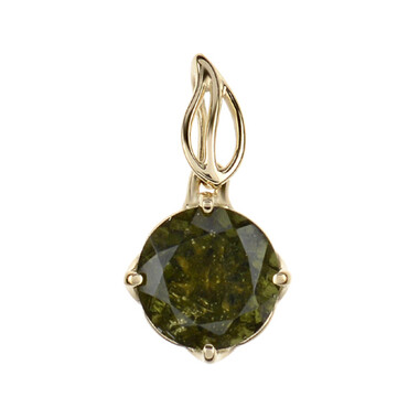 Pendentif en or et Moldavite (dagen)