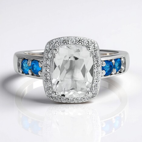 Anello in argento con Topazio Bianco