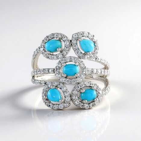 Anello in argento con Turchese Sleeping Beauty (Faszination Türkis)