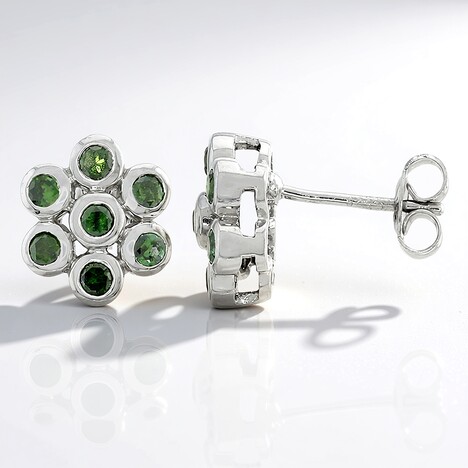 Orecchini placcati in platino con Diamante Fancy