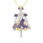 Amethyst-Silberhalskette (Gems en Vogue)