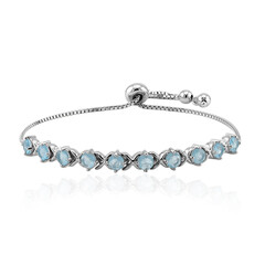 Blauer Pastell-Quarz-Silberarmband