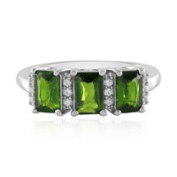 Anello in argento con Diopside Russo