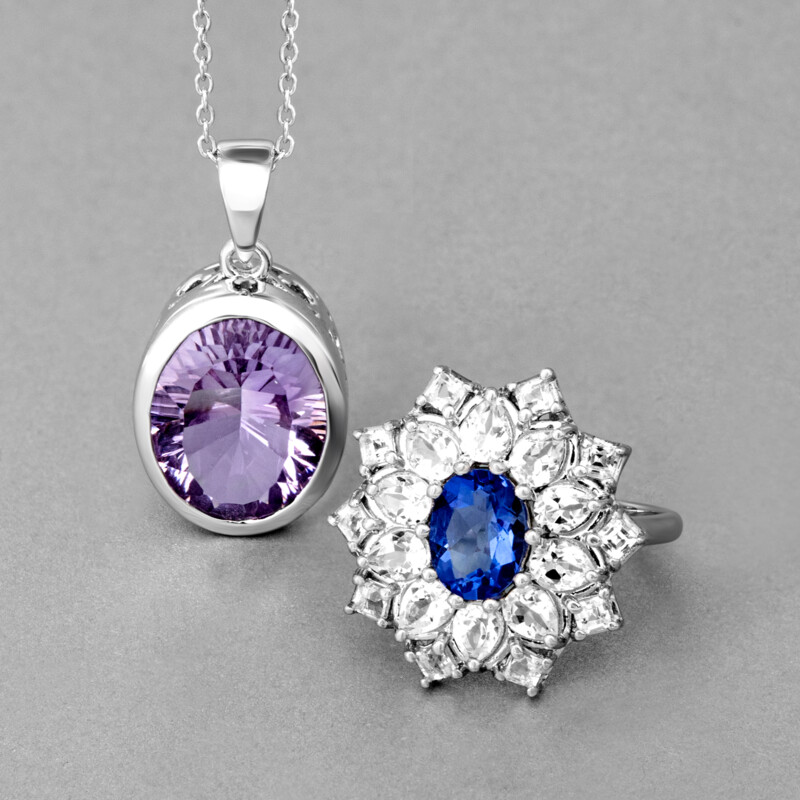 Collana in argento con Ametista Rose de France