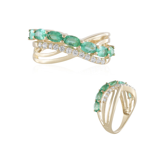 Gouden ring met Russische smaragden