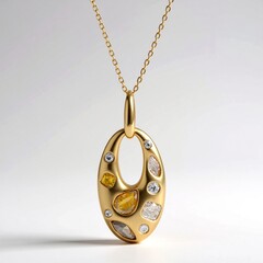Collana in oro con Diamante Fancy SI2
