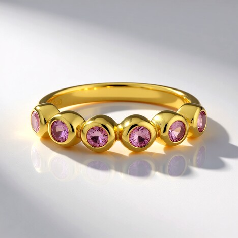 Anello in argento con Zaffiro Rosa