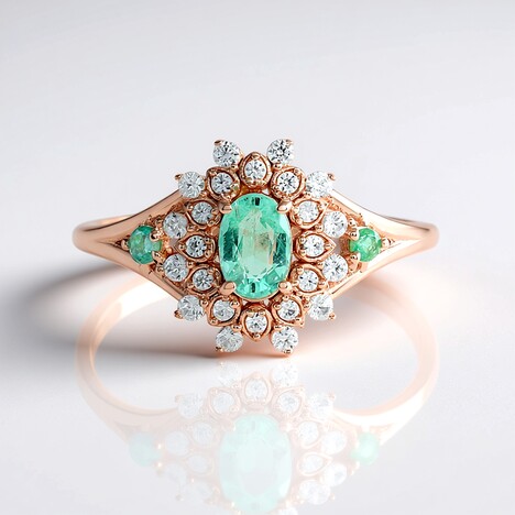 Bague en argent et Emeraude de Colombie