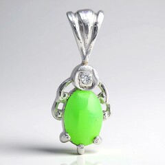 Ciondolo in argento con Crisoprasio Imperiale