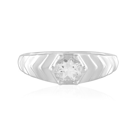 Anillo en plata con Topacio blanco