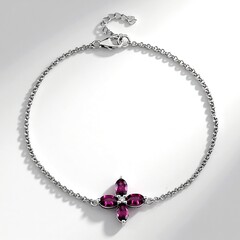 Bracciale in argento con Rodolite