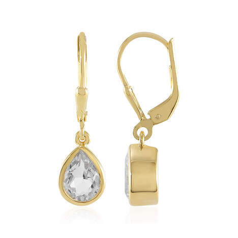 Weißer Topas-Silberohrringe