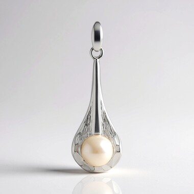 Ciondolo in argento con Perla d'Acqua Dolce Bianca (Michelle Albala)