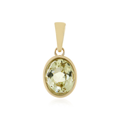 Gouden hanger met een kanariegele kunziet