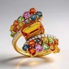 Anello in oro con Zaffiro Arancione Ban Ka Cha