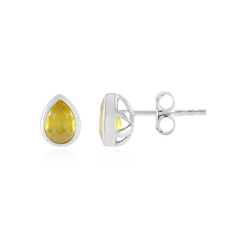 Madagascar Yellow Sapphire Silver Earrings