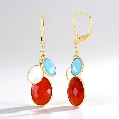Boucles d'oreilles en argent et Cornaline (KM by Juwelo)