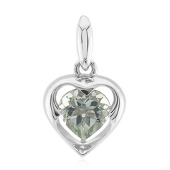 Zilveren hanger met een groene amethist (Remy Rotenier)