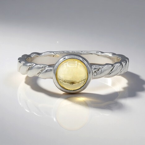 Bague en argent et Citrine