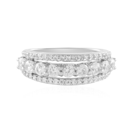 Zilveren ring met zirkonen