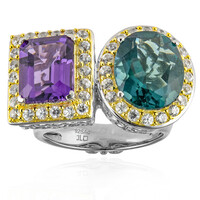 Bague en argent et Fluorite bleu pétrole (Dallas Prince Designs)