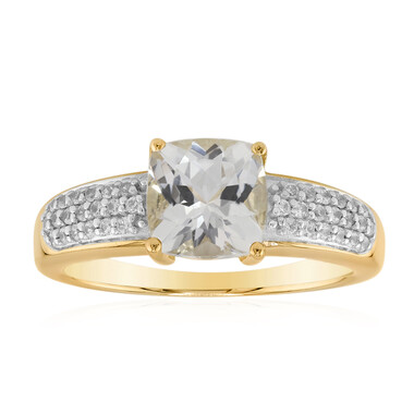 Anello in oro con Danburite Rosa del Messico