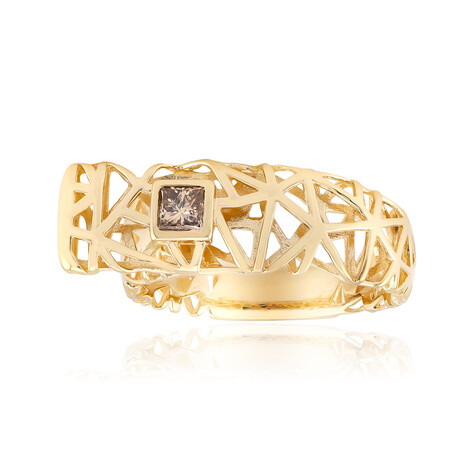 I2 Champagner-Diamant-Goldring (Ornaments by de Melo)