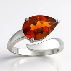 Anello in argento con Citrino Madeira (de Melo Essence)