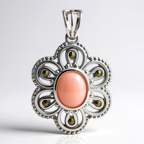 Pendentif en argent et Opale rose (Annette classic)