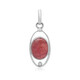 Zilveren hanger met een rhodochrosiet (Bali Barong)