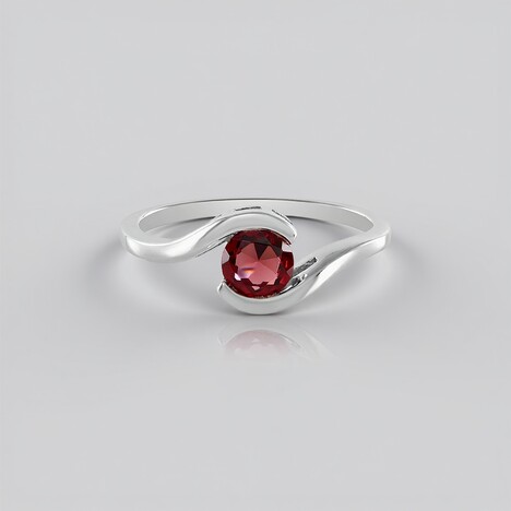 Anello in argento con Granato Mozambico