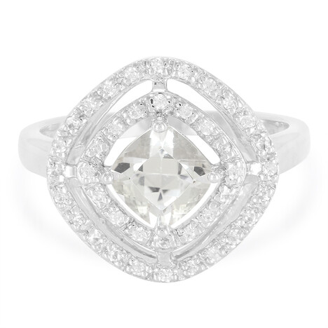 Weißer Kunzit-Silberring