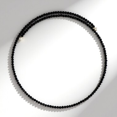 Choker ze stali - Spinel czarny (Riya)